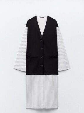 Zara mixed poplin jacket